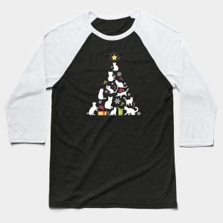 White Cats Christmas Tree Baseball T-Shirt